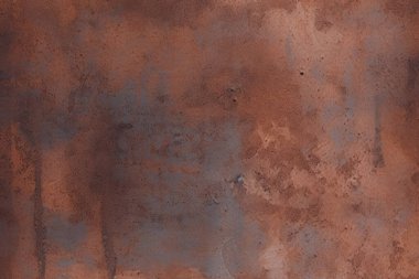 Paslı metal masa yüzey dokusunun işlenmiş kolajı. Pankart, arkaplan veya 3B haritalama için doku