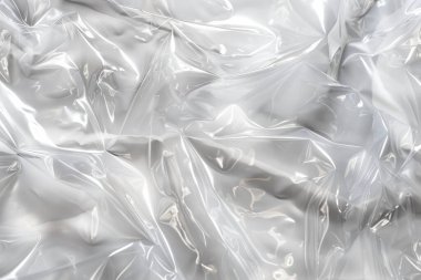 Buruşmuş politen plastik ambalaj kağıdının fotoğrafı. Arkaplan veya haritalama için arkaplan dokusu