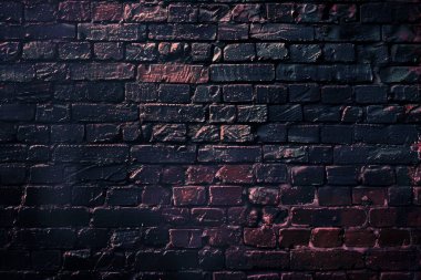 Eski getto siyah tuğla duvarının fotoğrafı. Arkaplan veya haritalama için arkaplan dokusu