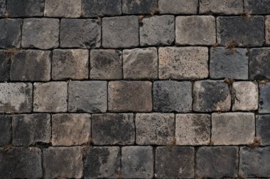 İşlenmiş kaldırım taşları yüzey dokusu kolajı. Pankart, arkaplan veya 3B haritalama için doku