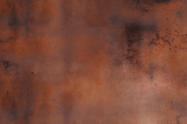 Paslı metal masa yüzey dokusunun işlenmiş kolajı. Pankart, arkaplan veya 3B haritalama için doku