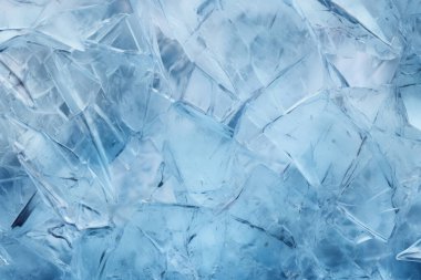 İşlenmiş mavi soğuk kırılan buz yüzeyi dokusu kolajı. Pankart, arkaplan veya 3B haritalama için doku