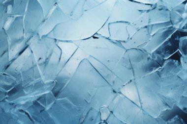 İşlenmiş mavi soğuk kırılan buz yüzeyi dokusu kolajı. Pankart, arkaplan veya 3B haritalama için doku