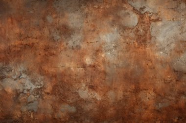 Turuncu paslı metal yüzey dokusunun işlenmiş kolajı. Pankart, arkaplan veya 3B haritalama için doku