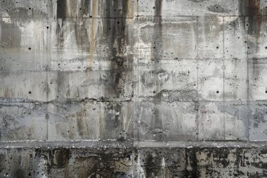  Eski gri beton sığınak duvarının fotoğrafı. Arkaplan veya haritalama için arkaplan dokusu