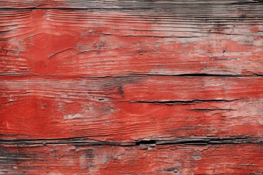 Kırsal boyalı, kırmızı ahşap dokuların işlenmiş kolajı. Pankart, arkaplan veya 3B haritalama için doku
