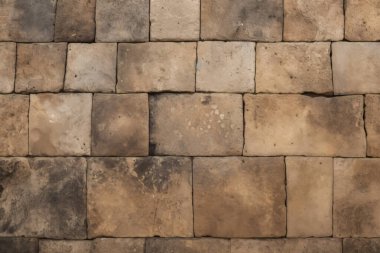 Antik sarı blok duvar dokusunun işlenmiş kolajı. Pankart, arkaplan veya 3B haritalama için doku