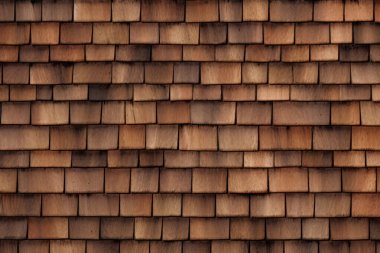 Ahşap çatı kiremitlerinin işlenmiş kolajı. Pankart, arkaplan veya 3B haritalama için doku