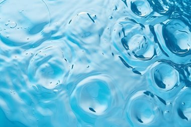 Temiz mavi su dokusunun işlenmiş kolajı. Pankart, arkaplan veya 3B haritalama için doku