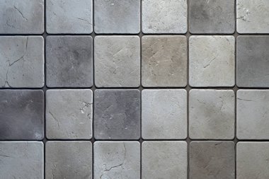 Gri mermer döşeme yüzey dokusundan işlenmiş kolaj. Pankart, arkaplan veya 3B haritalama için doku