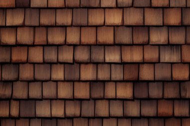 Ahşap çatı kiremitlerinin işlenmiş kolajı. Pankart, arkaplan veya 3B haritalama için doku