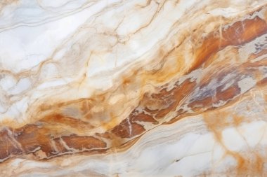 Lüks kahverengi ve beyaz mermer dokusunun işlenmiş kolajı. Pankart, arkaplan veya 3B haritalama için doku