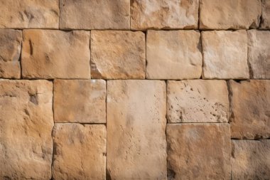 Antik sarı blok duvar dokusunun işlenmiş kolajı. Pankart, arkaplan veya 3B haritalama için doku