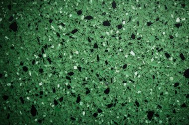 Yeşil terrazzo yüzey dokusunun işlenmiş kolajı. Pankart, arkaplan veya 3B haritalama için doku