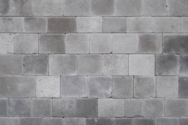 İşlenmiş gri beton brock duvar yüzey dokusu kolajı. Pankart, arkaplan veya 3B haritalama için doku