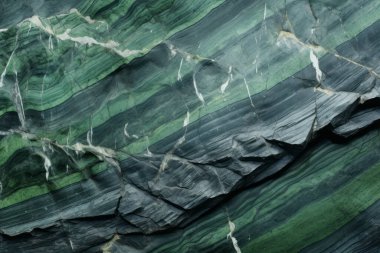 Gündüz vakti zarif yeşil mermer dokusunun işlenmiş kolajı. Pankart, arkaplan veya 3B haritalama için doku