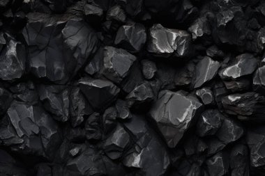 Endüstriyel bezelye kömürü yüzey dokusunun işlenmiş kolajı. Pankart, arkaplan veya 3B haritalama için doku