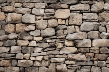 Gündüz vakti eski ortaçağ taş duvar dokusunun işlenmiş kolajı. Pankart, arkaplan veya 3B haritalama için doku