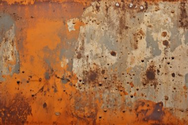 Eski paslı metal duvar yüzey dokusunun işlenmiş kolajı. Pankart, arkaplan veya 3B haritalama için doku