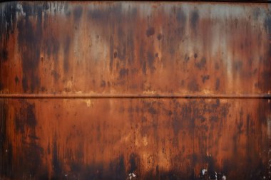 Gündüz vakti paslı metal yaprak dokusunun işlenmiş kolajı. Pankart, arkaplan veya 3B haritalama için doku