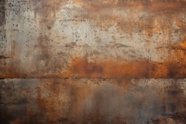 Paslı metal yüzey dokusunun işlenmiş kolajı. Pankart, arkaplan veya 3B haritalama için doku