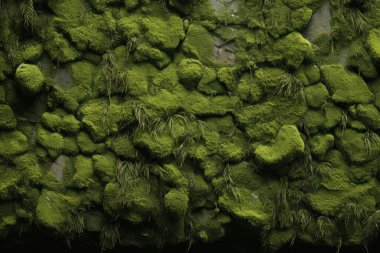 Yosunlu orman yüzey dokusunun işlenmiş kolajı. Pankart, arkaplan veya 3B haritalama için doku