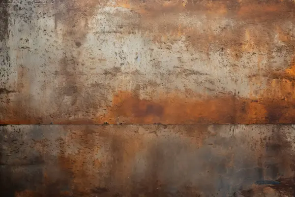 Paslı metal yüzey dokusunun işlenmiş kolajı. Pankart, arkaplan veya 3B haritalama için doku