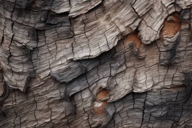 Ağaç kabuğu gövdesi dokusunun işlenmiş kolajı. Pankart, arkaplan veya 3B haritalama için doku