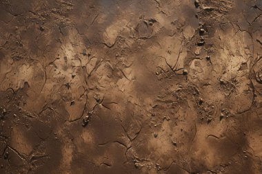 İşlenmiş kolaj eski kuru kahverengi kil yüzey dokusu. Pankart, arkaplan veya 3B haritalama için doku