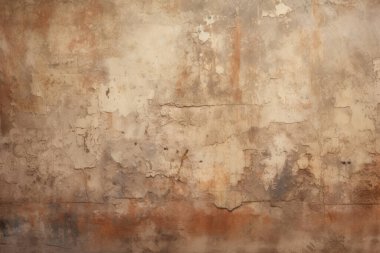 Kirli, kahverengi beton yüzey dokusunun işlenmiş kolajı. Pankart, arkaplan veya 3B haritalama için doku