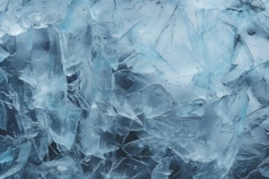İşlenmiş mavi soğuk kırılan buz yüzeyi dokusu kolajı. Pankart, arkaplan veya 3B haritalama için doku