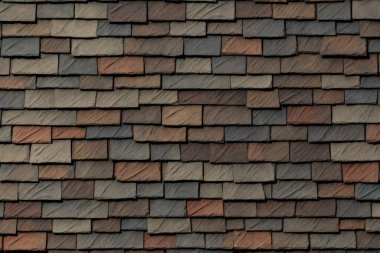 Çatı kiremitlerinin işlenmiş kolajı yüzey dokusu. Pankart, arkaplan veya 3B haritalama için doku