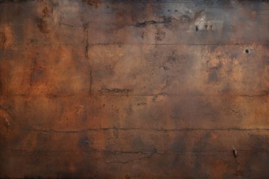 Turuncu paslı metal yüzey dokusunun işlenmiş kolajı. Pankart, arkaplan veya 3B haritalama için doku