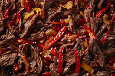 Lezzetli doğranmış bifteğin fotoğrafı. Arkaplan ya da yemek tarifleri için yemek fotoğrafı