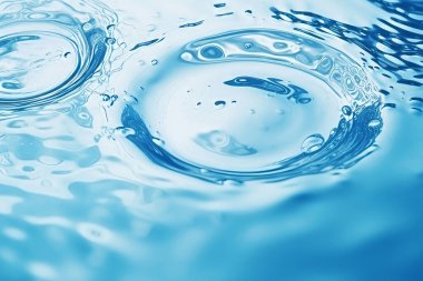 Temiz mavi su dokusunun işlenmiş kolajı. Pankart, arkaplan veya 3B haritalama için doku