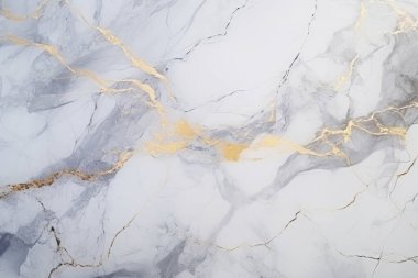 İşlenmiş beyaz ve altın mermer desenli kolaj. Pankart, arkaplan veya 3B haritalama için doku