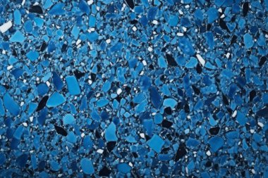 Lacivert terrazzo yüzey dokusunun işlenmiş kolajı. Pankart, arkaplan veya 3B haritalama için doku