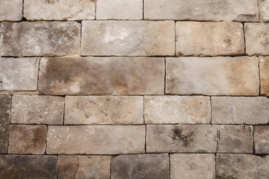 Antik sarı blok duvar dokusunun işlenmiş kolajı. Pankart, arkaplan veya 3B haritalama için doku