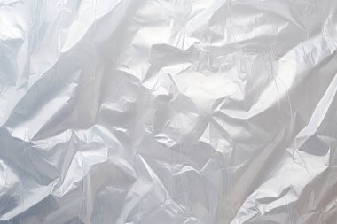 Şeffaf selofan plastik folyo dokusunun işlenmiş kolajı. Pankart, arkaplan veya 3B haritalama için doku