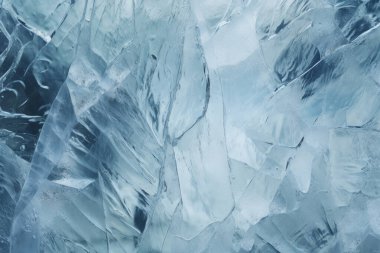 İşlenmiş mavi soğuk kırılan buz yüzeyi dokusu kolajı. Pankart, arkaplan veya 3B haritalama için doku