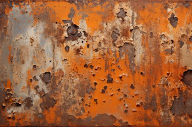 Eski paslı metal duvar yüzey dokusunun işlenmiş kolajı. Pankart, arkaplan veya 3B haritalama için doku