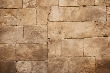 Antik sarı blok duvar dokusunun işlenmiş kolajı. Pankart, arkaplan veya 3B haritalama için doku