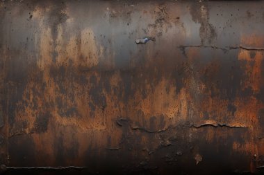 Gündüz vakti paslı metal yaprak dokusunun işlenmiş kolajı. Pankart, arkaplan veya 3B haritalama için doku