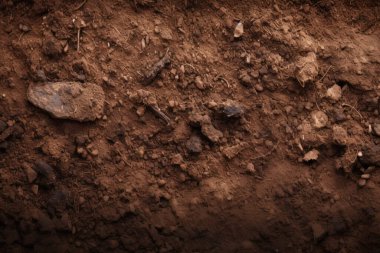 Yeraltı kahverengi toprak katman malzeme dokusu kolajı işlenmiş. Pankart, arkaplan veya 3B haritalama için doku