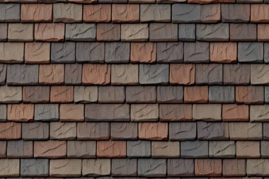 Çatı kiremitlerinin işlenmiş kolajı yüzey dokusu. Pankart, arkaplan veya 3B haritalama için doku