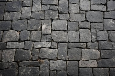 İşlenmiş kaldırım taşları yüzey dokusu kolajı. Pankart, arkaplan veya 3B haritalama için doku