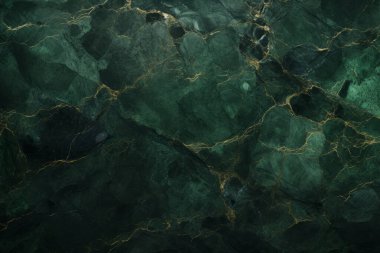 İşlenmiş kolaj, koyu yeşil parlak mermer dokular. Pankart, arkaplan veya 3B haritalama için doku