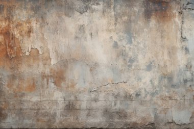 Kirli, kahverengi beton yüzey dokusunun işlenmiş kolajı. Pankart, arkaplan veya 3B haritalama için doku