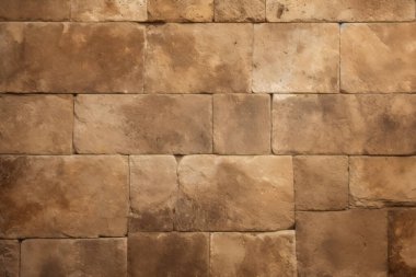 Antik sarı blok duvar dokusunun işlenmiş kolajı. Pankart, arkaplan veya 3B haritalama için doku