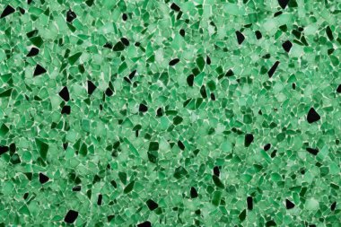 Yeşil terrazzo yüzey dokusunun işlenmiş kolajı. Pankart, arkaplan veya 3B haritalama için doku